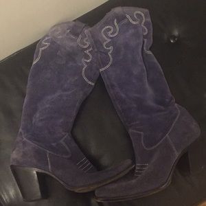 Blue Suede Cowboy Boots